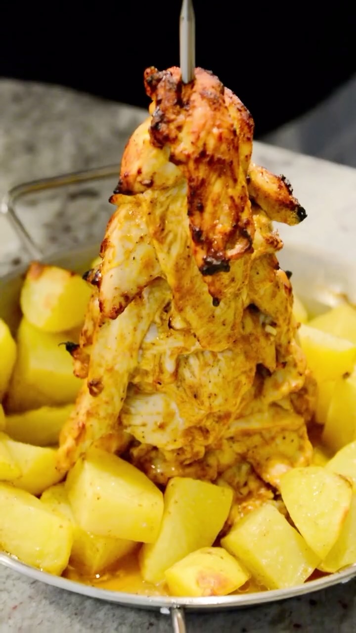 Instagram post with the caption: 'Chicken Shawarma Bowl with Tangy Habanero Tahini Drizzle and...'